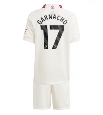 Manchester United Alejandro Garnacho #17 Tercera Equipación Niños 2023-24 Manga Corta (+ Pantalones cortos)